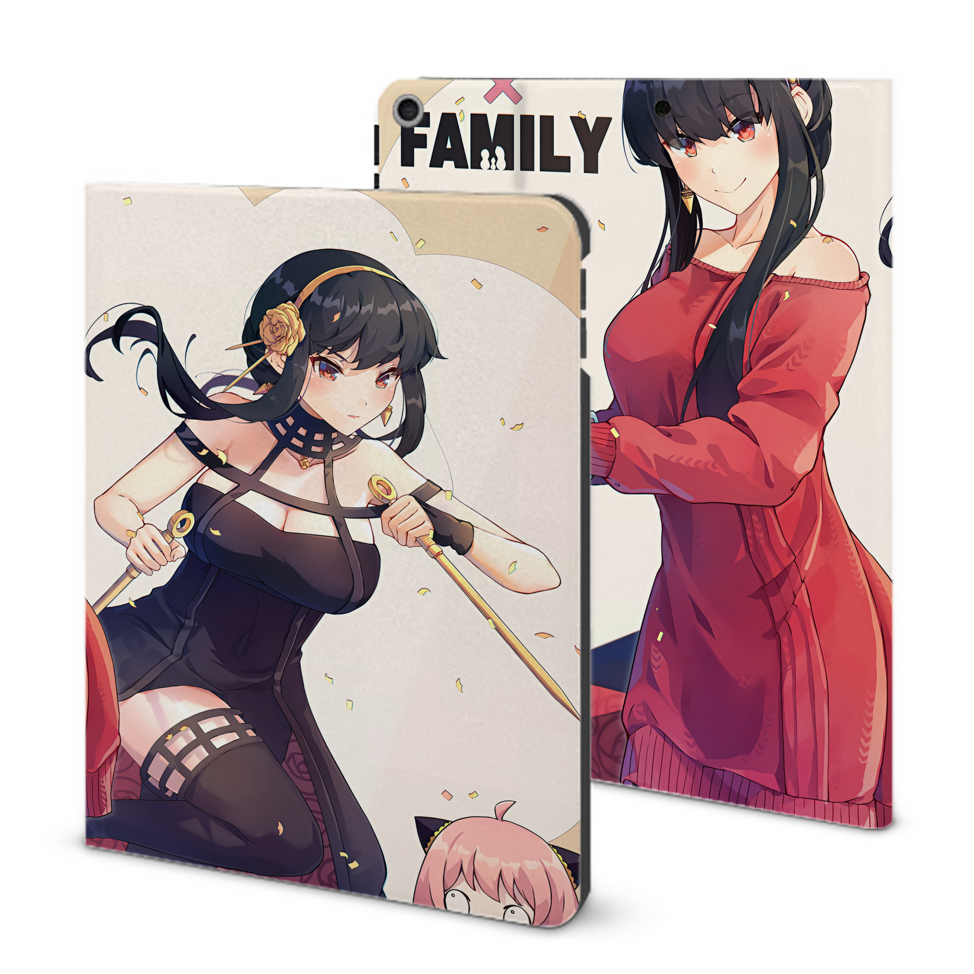 （画像用） SPY×FAMILY间谍家家酒 IPad ケース ブック型 PUレザー TPU 耐衝撃 軽量 薄型 ペン収納なし 全面保護 IPad 各モデル対応